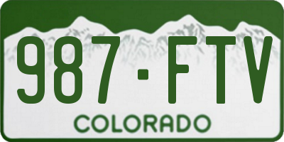 CO license plate 987FTV