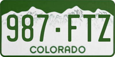 CO license plate 987FTZ