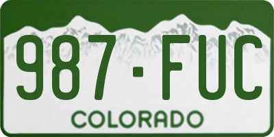 CO license plate 987FUC