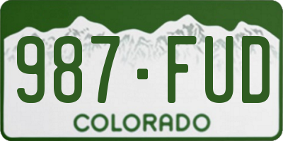 CO license plate 987FUD