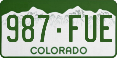 CO license plate 987FUE