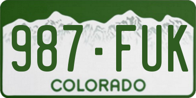 CO license plate 987FUK