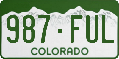 CO license plate 987FUL
