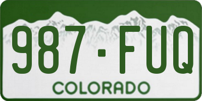 CO license plate 987FUQ