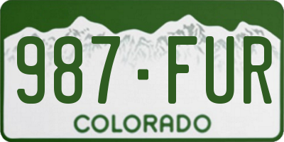 CO license plate 987FUR
