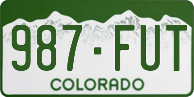 CO license plate 987FUT