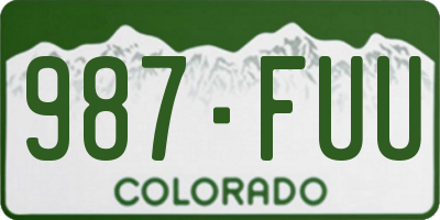 CO license plate 987FUU