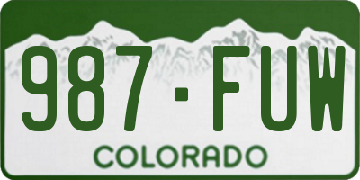CO license plate 987FUW