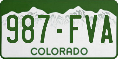 CO license plate 987FVA