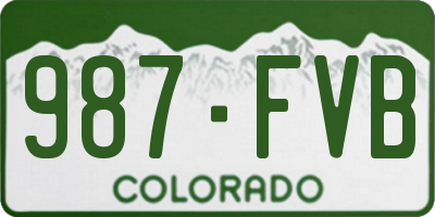 CO license plate 987FVB