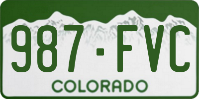 CO license plate 987FVC