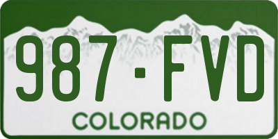 CO license plate 987FVD