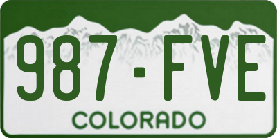 CO license plate 987FVE
