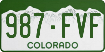 CO license plate 987FVF