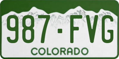 CO license plate 987FVG
