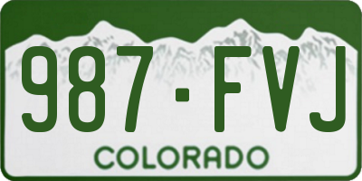 CO license plate 987FVJ
