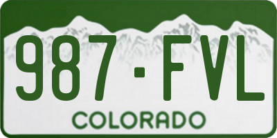 CO license plate 987FVL