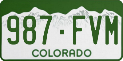 CO license plate 987FVM