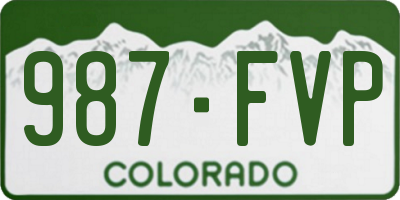 CO license plate 987FVP