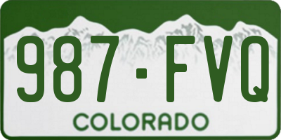 CO license plate 987FVQ