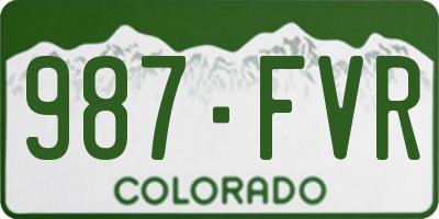 CO license plate 987FVR