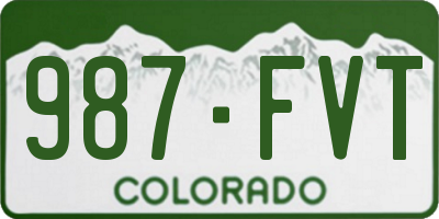CO license plate 987FVT