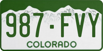 CO license plate 987FVY