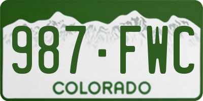 CO license plate 987FWC