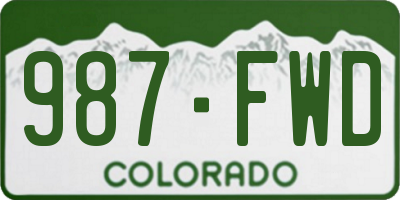 CO license plate 987FWD