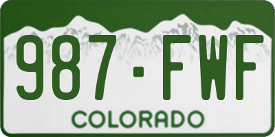 CO license plate 987FWF
