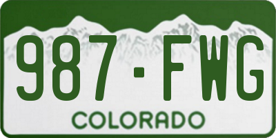 CO license plate 987FWG