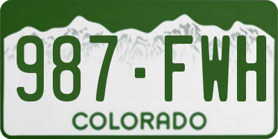 CO license plate 987FWH