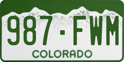 CO license plate 987FWM