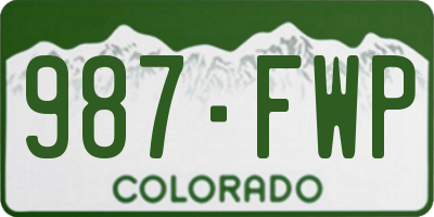 CO license plate 987FWP