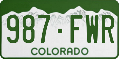 CO license plate 987FWR