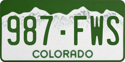 CO license plate 987FWS