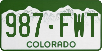 CO license plate 987FWT