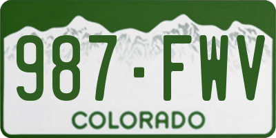 CO license plate 987FWV