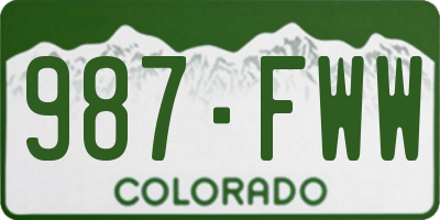 CO license plate 987FWW
