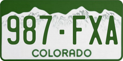 CO license plate 987FXA