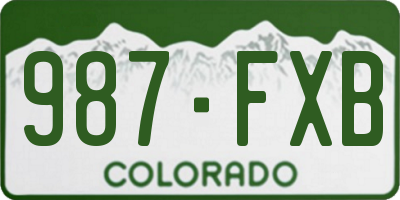 CO license plate 987FXB