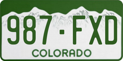 CO license plate 987FXD