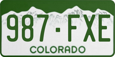 CO license plate 987FXE