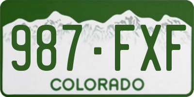 CO license plate 987FXF