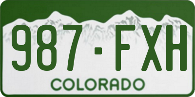 CO license plate 987FXH