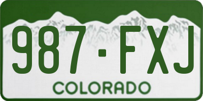 CO license plate 987FXJ