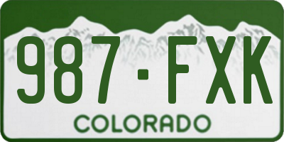 CO license plate 987FXK
