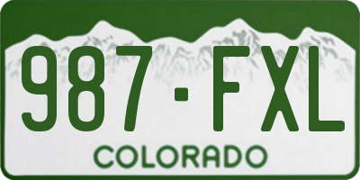 CO license plate 987FXL
