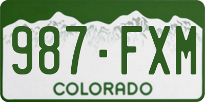 CO license plate 987FXM