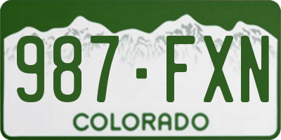 CO license plate 987FXN